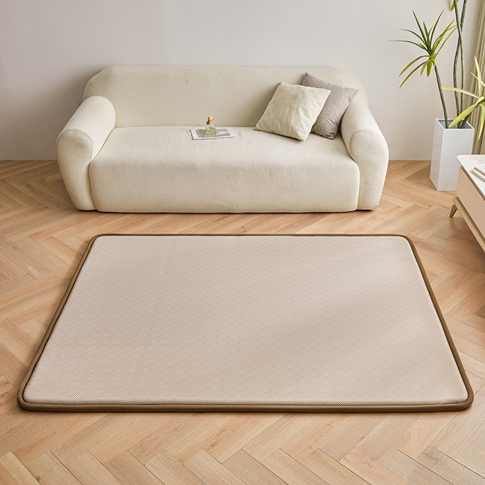 91家纺网 家纺一手货源 找家纺 迪乐妮 2025新款抑菌冰丝地垫床垫爬爬垫-大床图 抑菌冰丝垫+饼干花-咖色