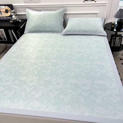 91家纺网 家纺一手货源 找家纺 倾慕家纺 （总）2025新款牛奶丝提花凉感凉席系列床席款