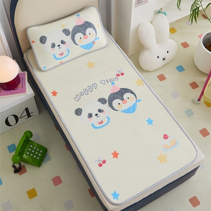 91家纺网 家纺一手货源 找家纺 欣品希家纺 2025新款A类冰豆豆数码印花儿童凉席 企鹅宝宝