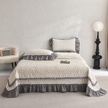 91家纺网 家纺一手货源 找家纺 （总）有货 2025春夏新款全棉纯棉双层纱夏被夏凉被空调被+床盖三件套