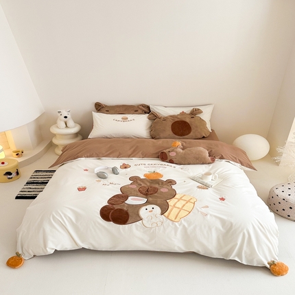 朗莎家纺 2025新款40支全棉水洗五件套 卡皮巴拉