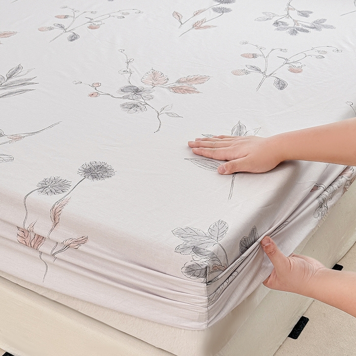 91家纺网 家纺一手货源 找家纺 锦罗绣 2025新款全棉13376印花套件单品单床笠 小思绪-粉