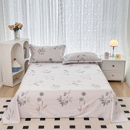 锦罗绣 2025新款全棉13376印花套件单品单床单 小思绪-粉