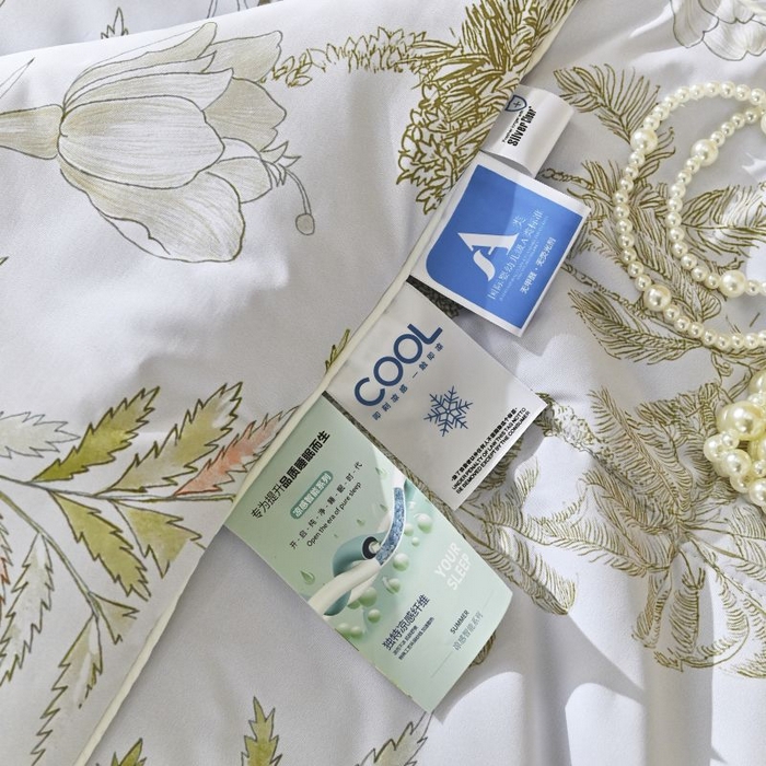 91家纺网 家纺一手货源 找家纺 佳居缘 2025新款A类冰氨双面数码印花凉感夏被 锦绣-白