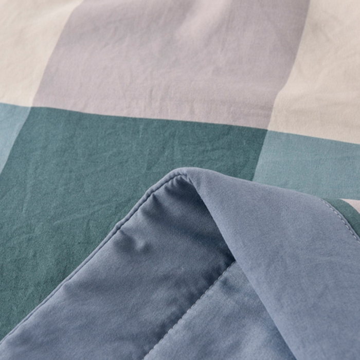 91家纺网 家纺一手货源 找家纺 玉清坊 2025新款色织水洗棉新疆棉花夏被【支持一件代发】 海蓝大格