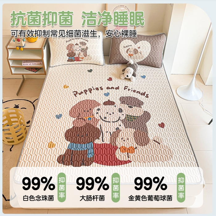 91家纺网 家纺一手货源 找家纺 布卢姆床垫 2025新款A类大版数码凉感丝乳胶凉席 狗狗乐园