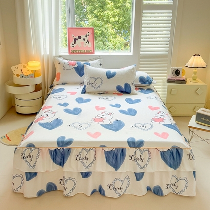 91家纺网 家纺一手货源 找家纺 （总）爱一个家 2023新款芦荟棉双边单床裙