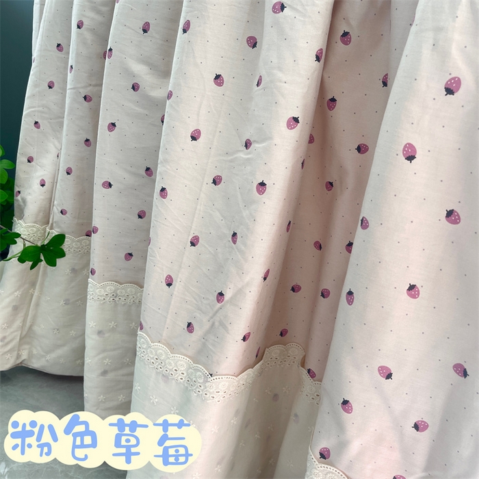 91家纺网 家纺一手货源 找家纺 奈萝家纺 奈萝2025新款全棉13372法式花边纯棉夏被春秋被 粉色草莓