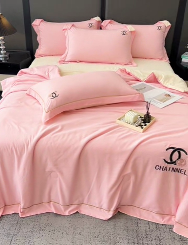 91家纺网 家纺一手货源 找家纺 （总）灰鲸 2025新款轻奢洛可刺绣水洗棉夏被四件套系列