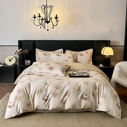 金纱玉纺家纺 2025新款全棉13376数码印花四件套（礼盒包装） 256A2