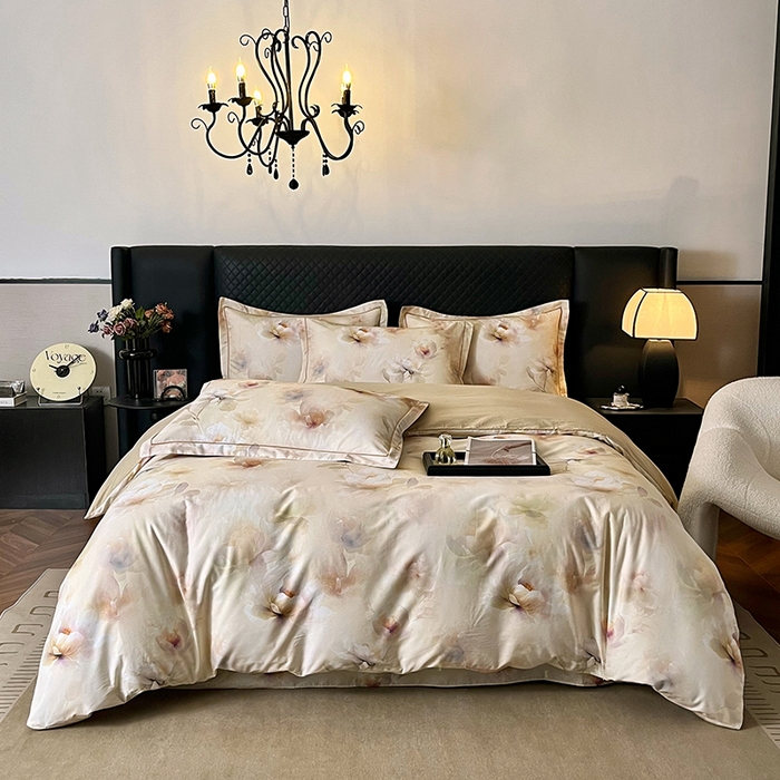 91家纺网 家纺一手货源 找家纺 金纱玉纺家纺 2025新款全棉13376数码印花四件套（礼盒包装） 256A2