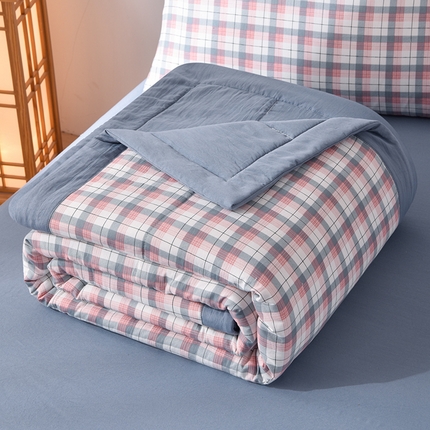 91家纺网 家纺一手货源 找家纺 （总）玉清坊 2025新款色织水洗棉新疆棉花夏被【支持一件代发】