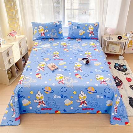 91家纺网 家纺一手货源 找家纺 （总）名兮家居 2025新款全棉纯棉经典小版奥特曼三丽鸥床单【含防伪标】