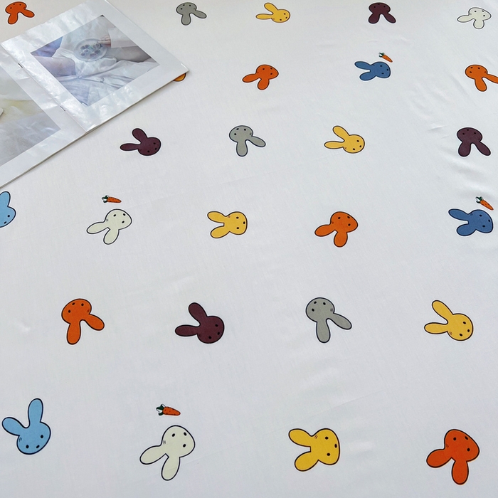 91家纺网 家纺一手货源 找家纺 锦罗绣 2025新款全棉13376印花套件单品单床单 兔宝宝