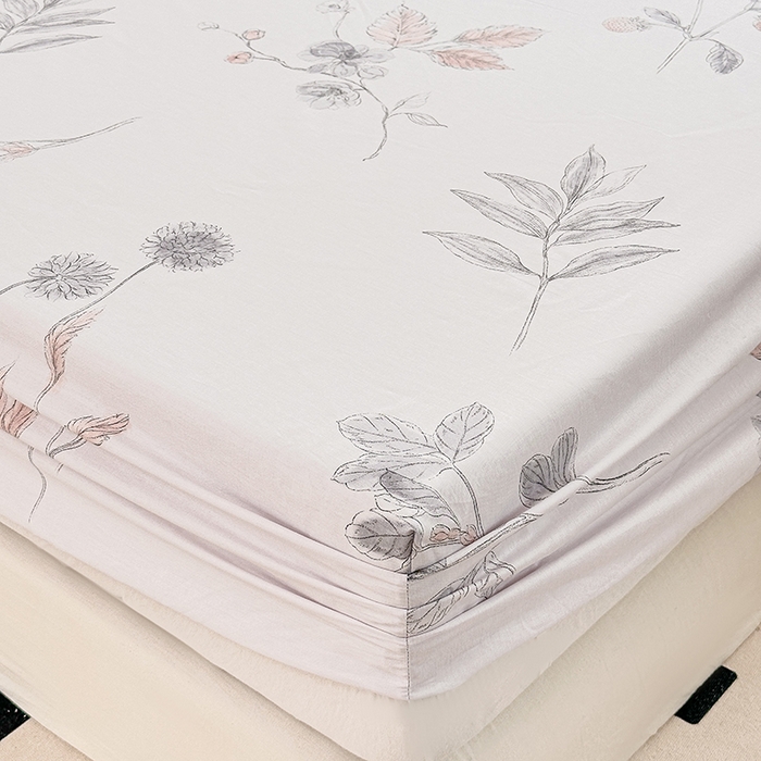 91家纺网 家纺一手货源 找家纺 锦罗绣 2025新款全棉13376印花套件单品单床笠 小思绪-粉