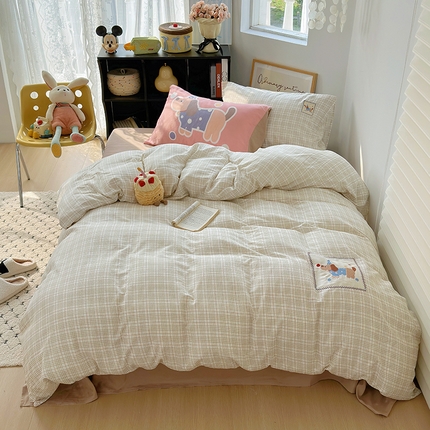 91家纺网 家纺一手货源 找家纺 （总）TT.one 塔塔家居 2025新款全棉刺绣双层纱贴布绣四件套