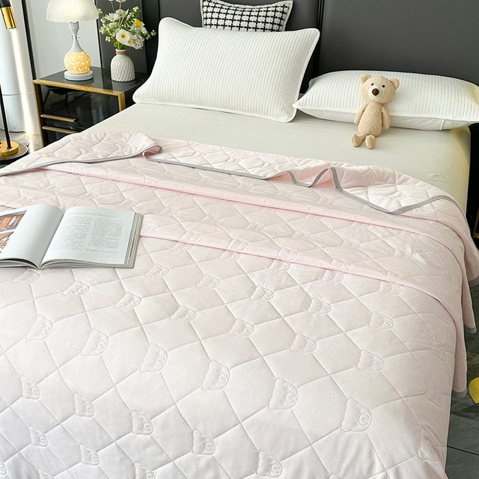 91家纺网 家纺一手货源 找家纺 爱洛家纺 2025新款A类凉感丝夏被被子被芯 粉玉