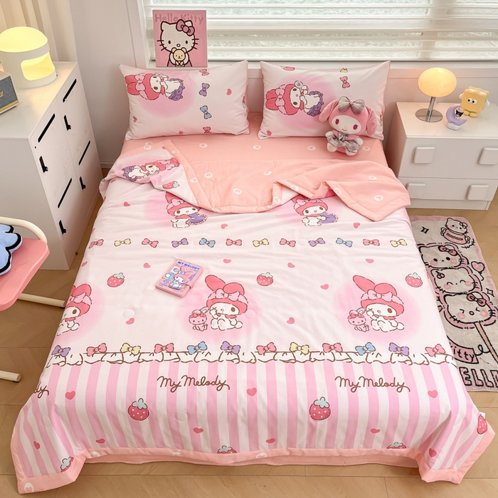 91家纺网 家纺一手货源 找家纺 （总）博雅 2025新款三丽鸥全棉纯棉夏被夏凉被空调被四件套