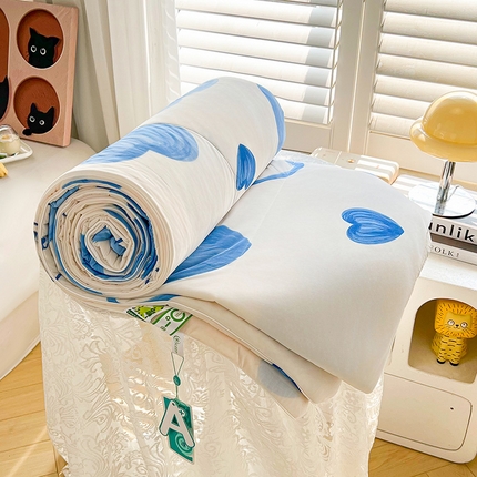 91家纺网 家纺一手货源 找家纺 （总）好梦来家纺（原锦茂家纺） 2025年新款A类数码印花纯色夏凉被凉感丝数夏被冰淇淋夏被空调被西瓜被真丝天丝