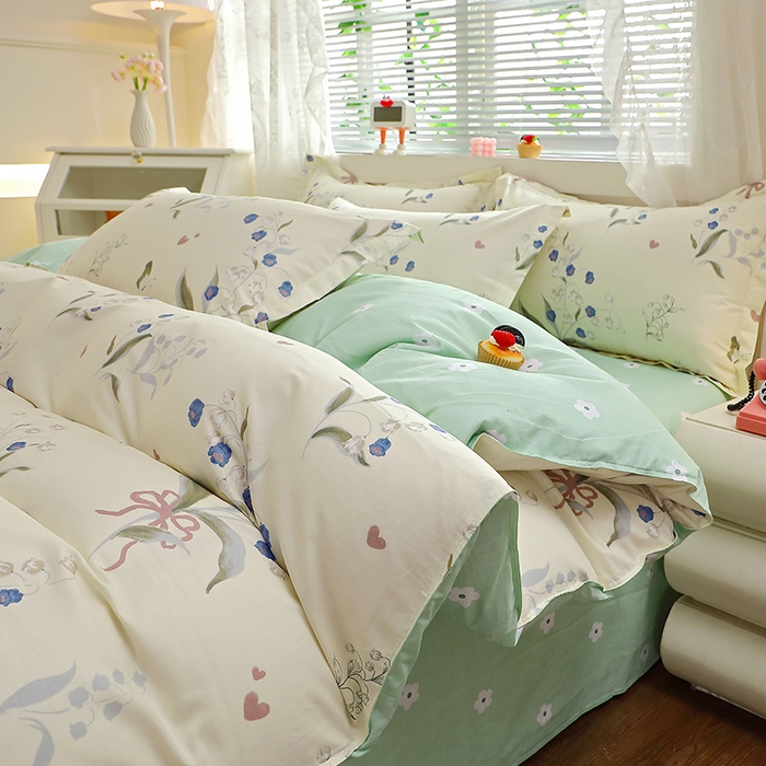 91家纺网 家纺一手货源 找家纺 牧笛缘家纺 2025新款全棉12868单被套 汐颜