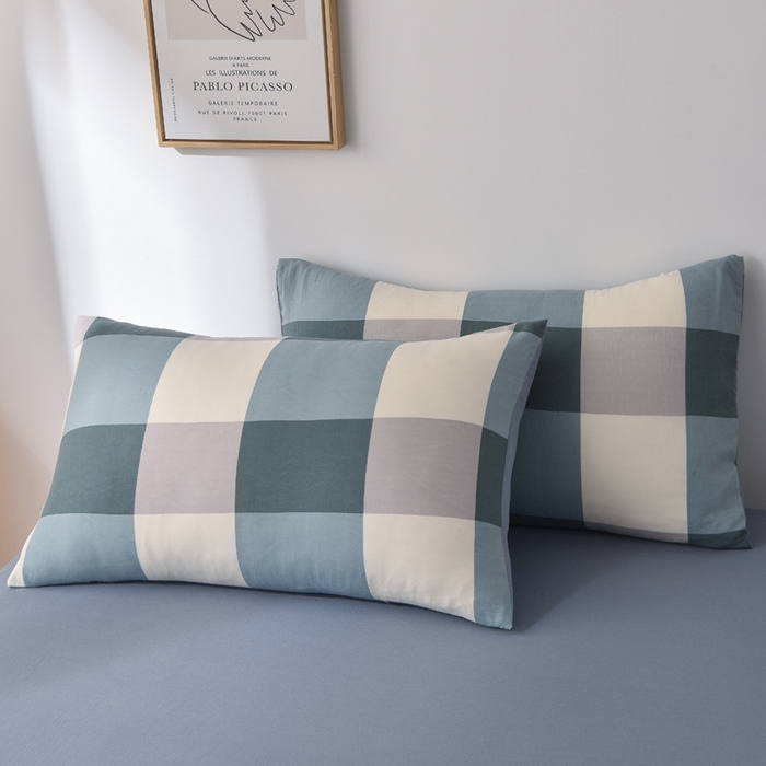 91家纺网 家纺一手货源 找家纺 玉清坊 2025新款色织水洗棉新疆棉花夏被【支持一件代发】 海蓝大格