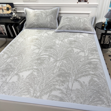 91家纺网 家纺一手货源 找家纺 倾慕家纺 （总）2025新款牛奶丝提花凉感凉席系列床席款