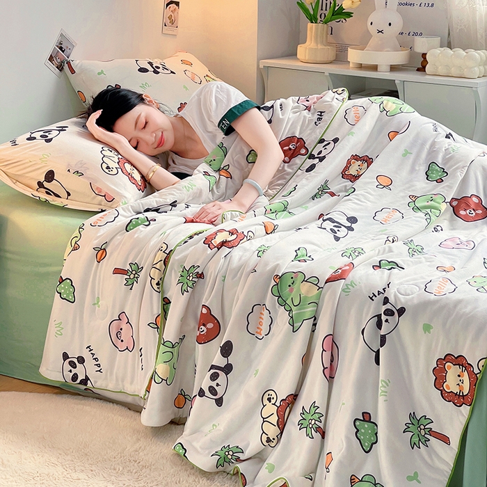 91家纺网 家纺一手货源 找家纺 简爱 2025新款A类针织棉大豆纤维夏被 卡通世界