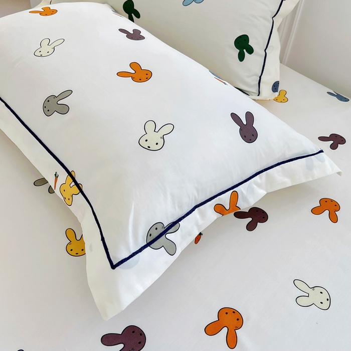 91家纺网 家纺一手货源 找家纺 锦罗绣 2025新款全棉13376印花套件单品单床单 兔宝宝