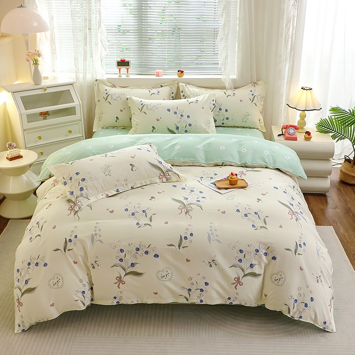 91家纺网 家纺一手货源 找家纺 牧笛缘家纺 2025新款全棉12868单被套 汐颜