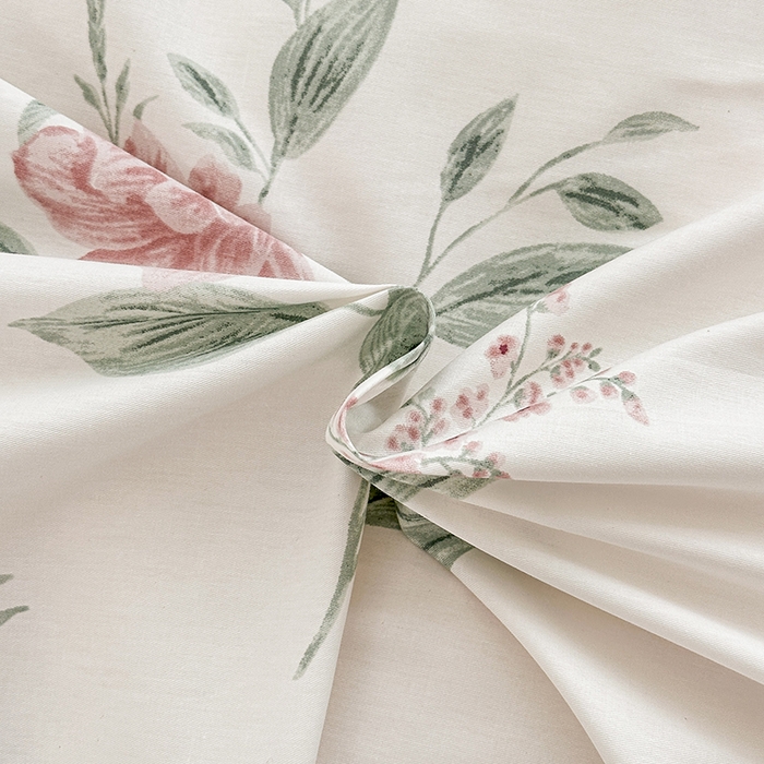 91家纺网 家纺一手货源 找家纺 锦罗绣 2025新款全棉13376印花套件单品 暗香花-红