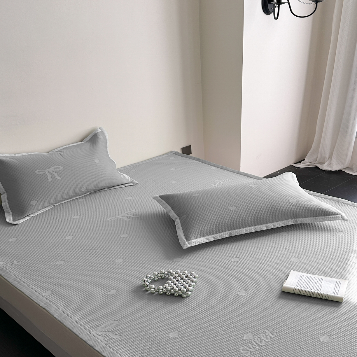 91家纺网 家纺一手货源 找家纺 （总）2025新款夏季3D清凉感纯色凉豆豆系列凉席床笠