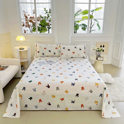 锦罗绣 2025新款全棉13376印花套件单品单床单 兔宝宝