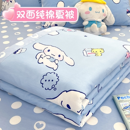 91家纺网 家纺一手货源 找家纺 博雅 2025新款三丽鸥全棉纯棉夏被夏凉被空调被四件套 夏被全棉-气球KT