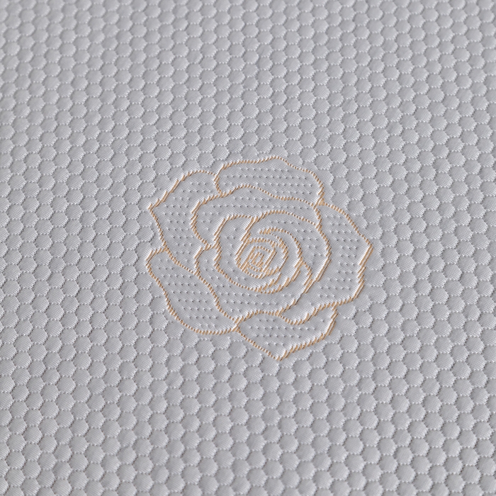 91家纺网 家纺一手货源 找家纺 2025新款山茶花系列冰豆豆凉席 山茶花床笠款-浅灰