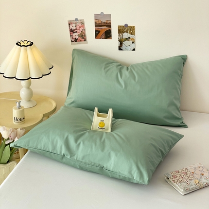漫时光 2025新款亲肤舒适纯色全棉A类纯棉单枕套 薄荷绿