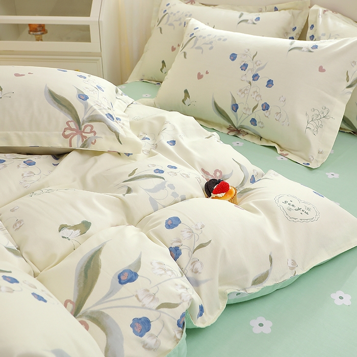 91家纺网 家纺一手货源 找家纺 牧笛缘家纺 2025新款全棉12868单被套 汐颜