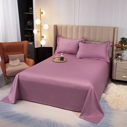 锦罗绣 2025新款全棉13376印花套件单品纯色系列单床单 豆沙