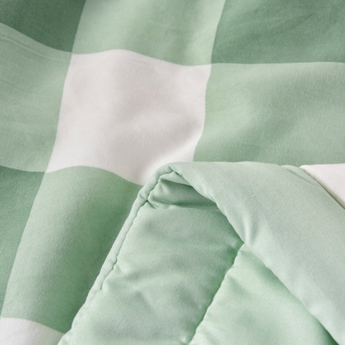 91家纺网 家纺一手货源 找家纺 玉清坊 2025新款色织水洗棉新疆棉花夏被【支持一件代发】 绿白中格