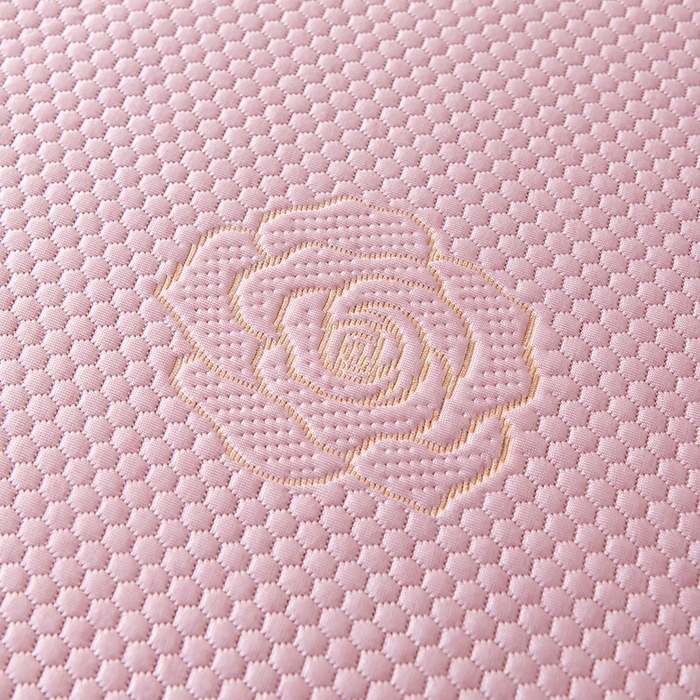 91家纺网 家纺一手货源 找家纺 2025新款山茶花系列冰豆豆凉席 山茶花床席款-粉