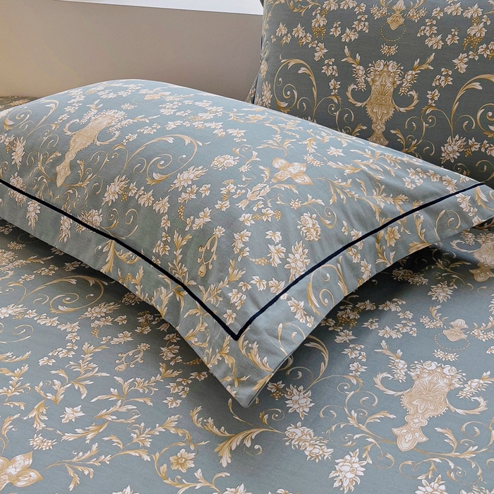 91家纺网 家纺一手货源 找家纺 锦罗绣 2025新款全棉13376印花套件单品 波光花纹