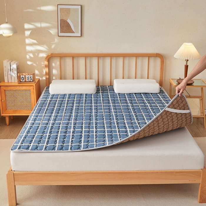 91家纺网 家纺一手货源 找家纺 （总）迪乐妮 2025新款双面可用抑菌冰丝床褥爬爬垫-大床图