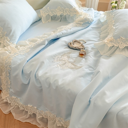 吾欢心 2025新款蝶恋花夏被四件套   蝶恋花蓝