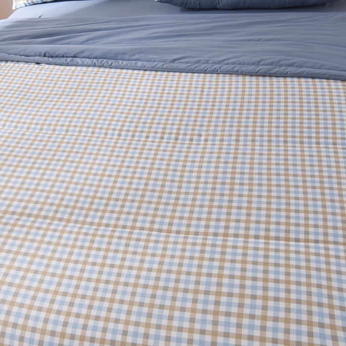 91家纺网 家纺一手货源 找家纺 玉清坊 2025新款色织水洗棉新疆棉花夏被【支持一件代发】 印月-蓝