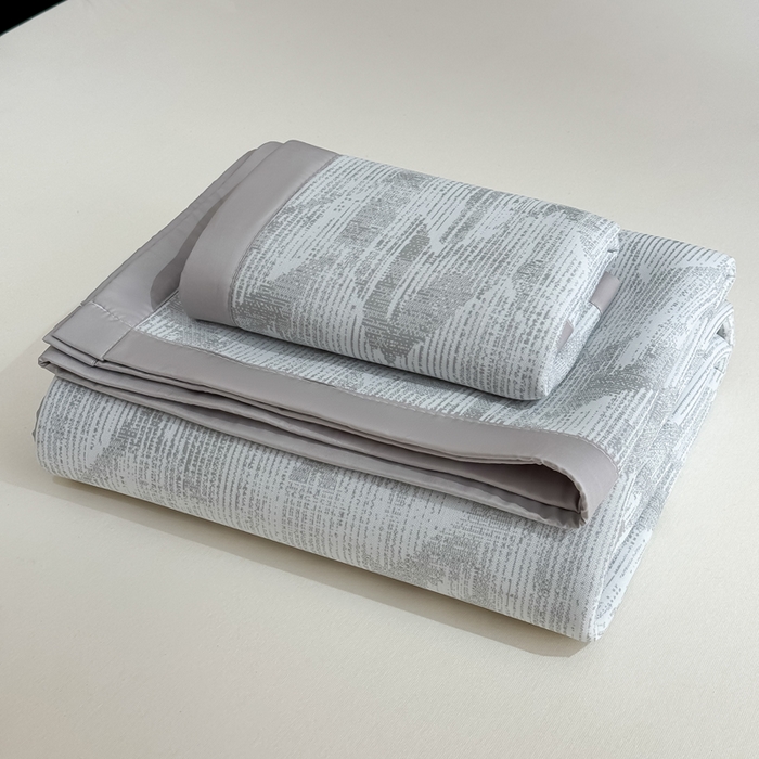 91家纺网 家纺一手货源 找家纺 小萌虎 小萌虎 2025新款PE高分子乙纶提花凉感凉席床席款床笠款 山溪-灰（床席款）