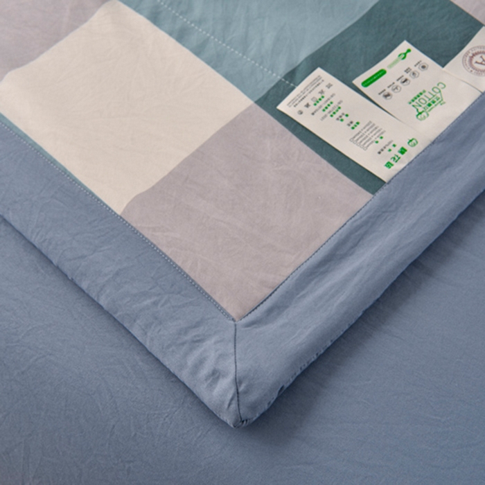 91家纺网 家纺一手货源 找家纺 玉清坊 2025新款色织水洗棉新疆棉花夏被【支持一件代发】 海蓝大格