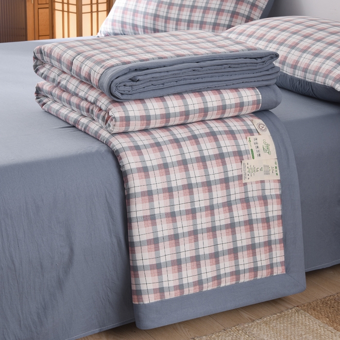 91家纺网 家纺一手货源 找家纺 玉清坊 2025新款色织水洗棉新疆棉花夏被【支持一件代发】 贝拉-玉