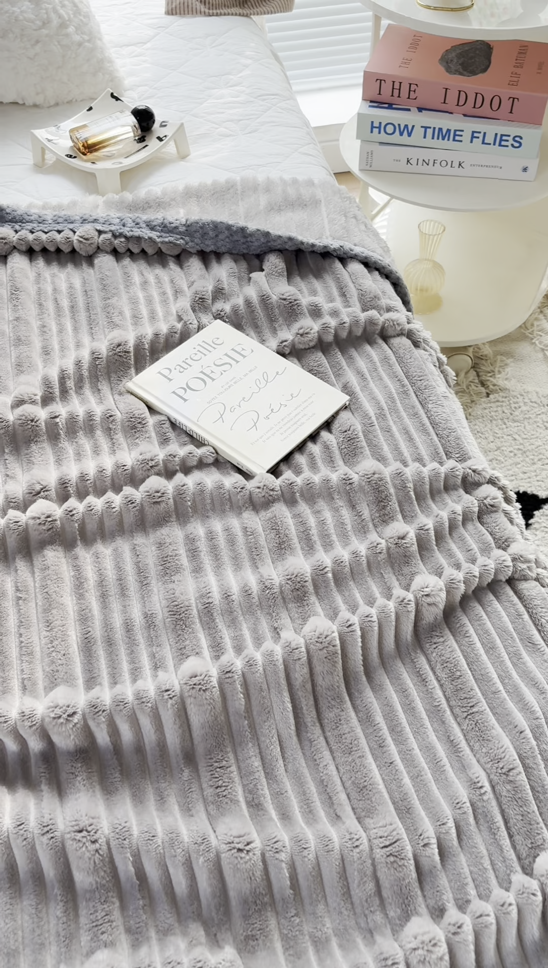 91家纺网 家纺一手货源 找家纺 潮邦创意家居2025新款云朵绒灰边舒绵云朵毯 灰边舒绵云朵毯-咖色
