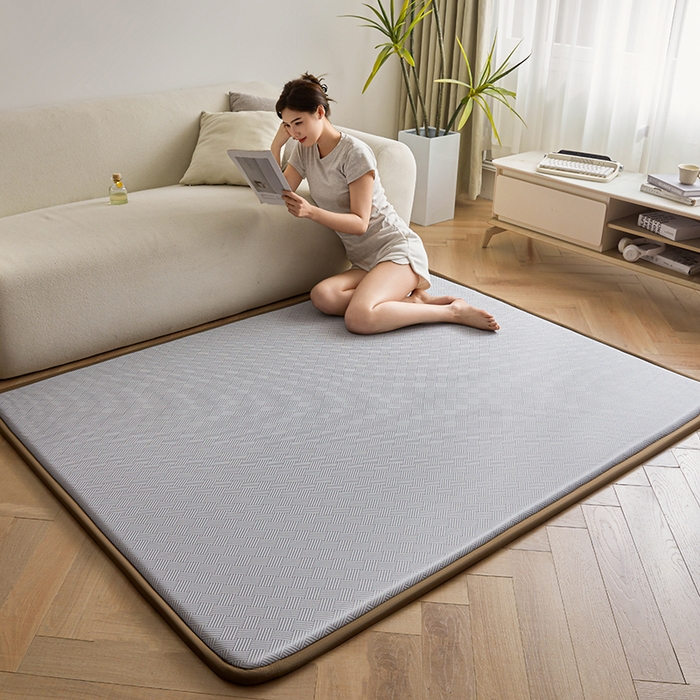 91家纺网 家纺一手货源 找家纺 迪乐妮 2025新款抑菌冰丝地垫床垫爬爬垫-大床图 抑菌冰丝垫+饼干花-灰色