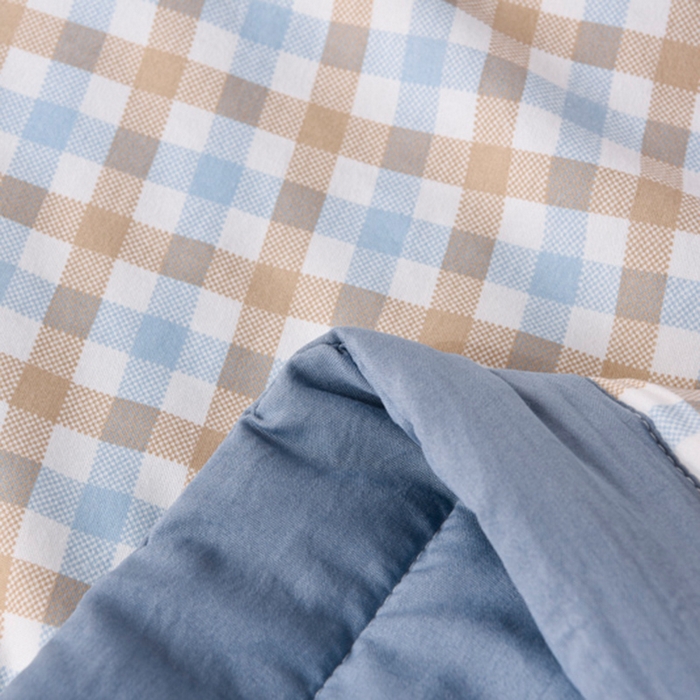 91家纺网 家纺一手货源 找家纺 玉清坊 2025新款色织水洗棉新疆棉花夏被【支持一件代发】 印月-蓝