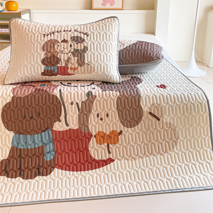 91家纺网 家纺一手货源 找家纺 布卢姆床垫 2025新款A类大版数码凉感丝乳胶凉席 狗狗乐园